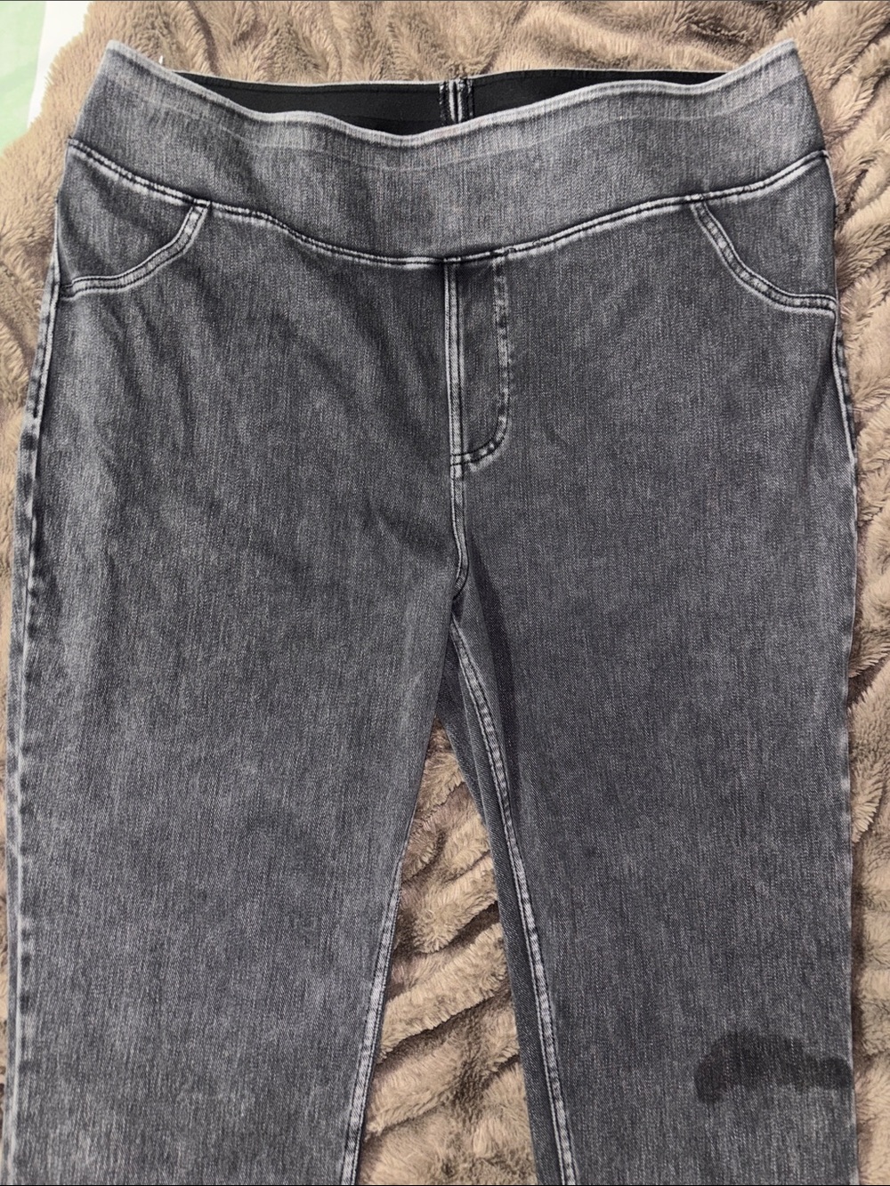 Halara Flex High Waisted Back Side Pocket Stretchy Knit Denim Casual Leggings